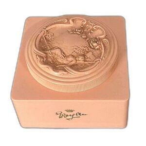 Vintage Evyan Pink Vanity Trinket Box White Shoulders Boudoir Decor
